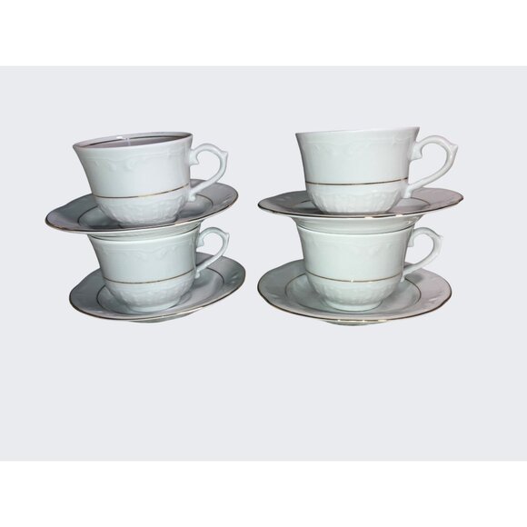 Southington By Baum Fine China Tea Cups & Saucers Golden Rhapsody Made In Poland - Picture 5 of 11